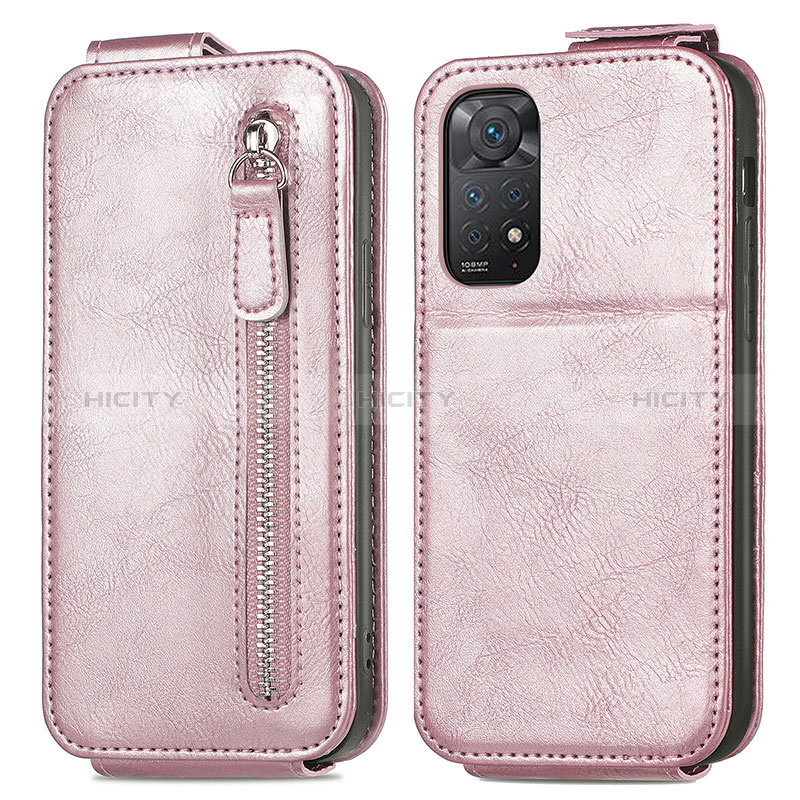 Housse Clapet Portefeuille Cuir pour Xiaomi Redmi Note 11 Pro 5G Or Rose Plus