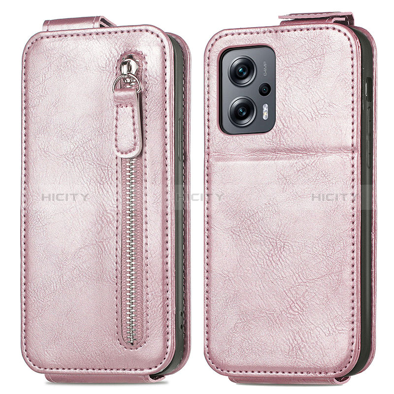 Housse Clapet Portefeuille Cuir pour Xiaomi Redmi Note 12T Pro 5G Or Rose Plus