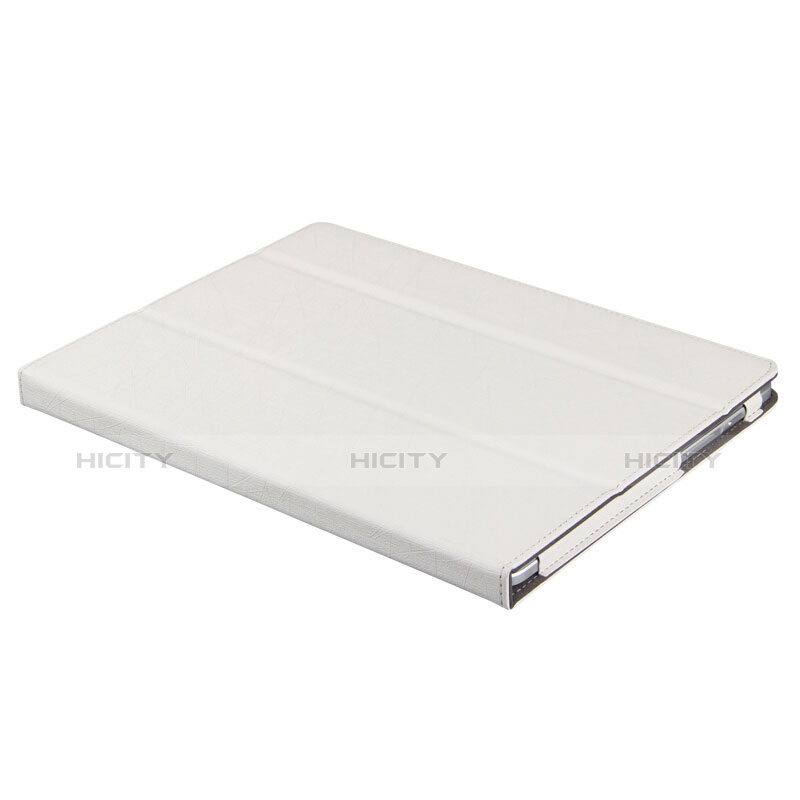 Housse Clapet Portefeuille Livre Cuir L01 pour Huawei MediaPad M2 10.0 M2-A01 M2-A01W M2-A01L Blanc Plus