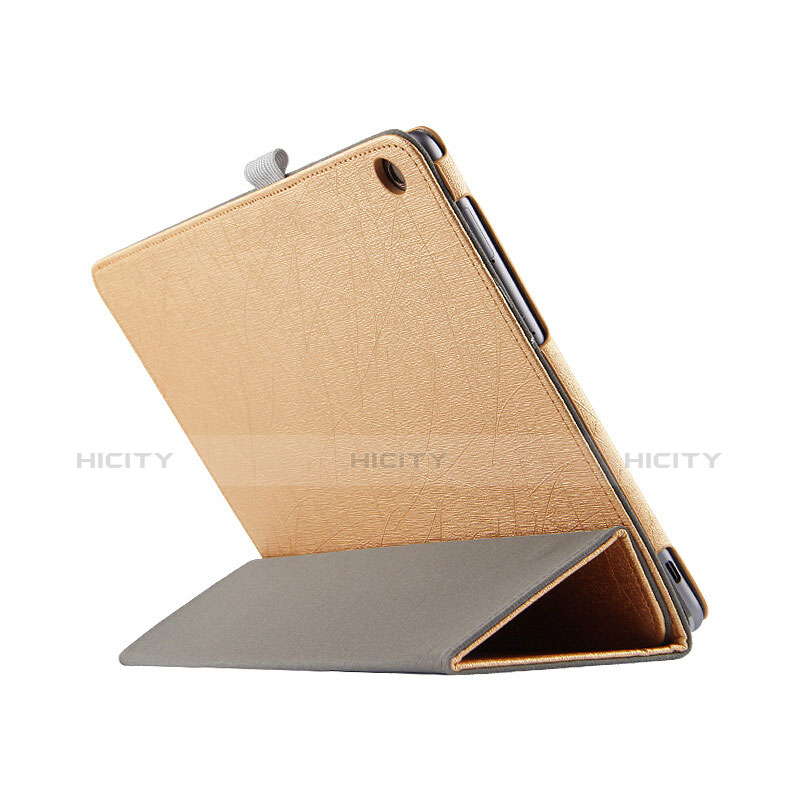 Housse Clapet Portefeuille Livre Cuir L01 pour Huawei MediaPad M3 Lite 10.1 BAH-W09 Or Plus