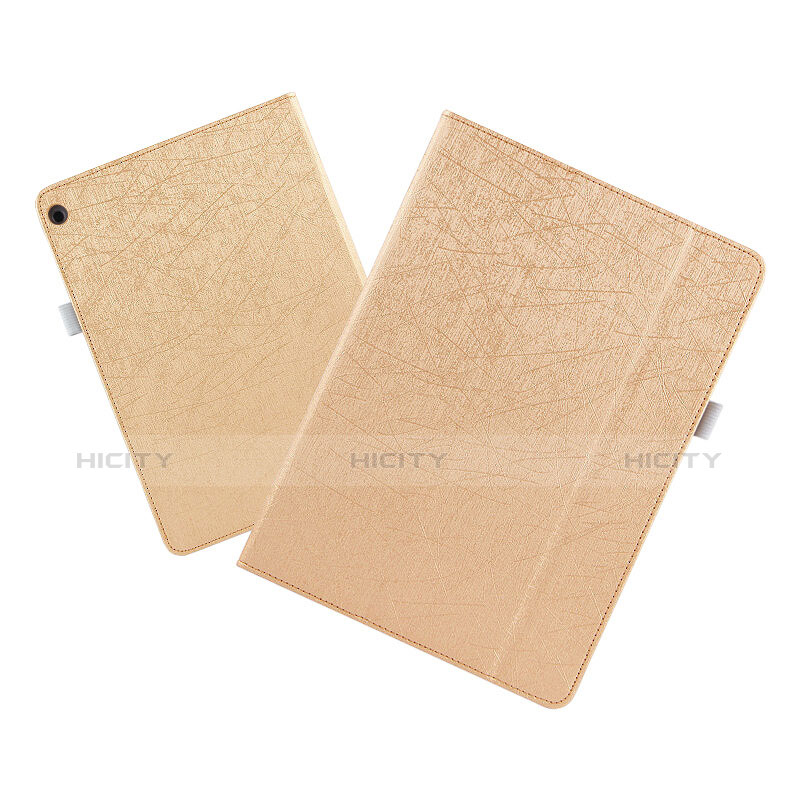 Housse Clapet Portefeuille Livre Cuir L01 pour Huawei MediaPad M3 Lite 10.1 BAH-W09 Or Plus