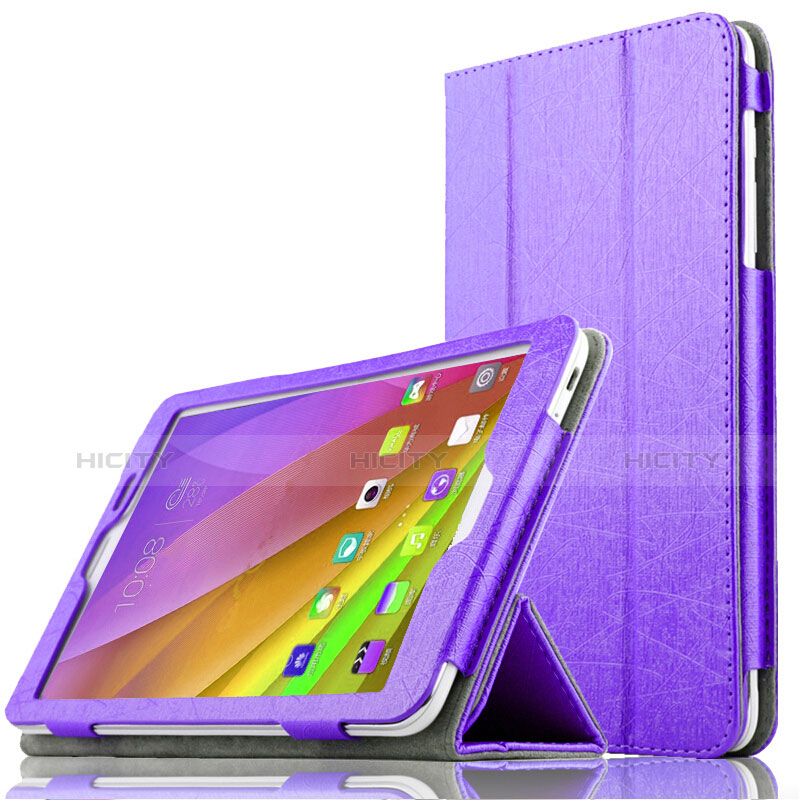 Housse Clapet Portefeuille Livre Cuir L01 pour Huawei Mediapad T1 7.0 T1-701 T1-701U Violet Plus