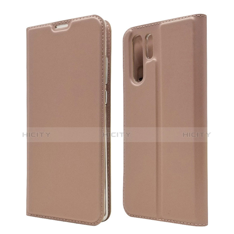 Housse Clapet Portefeuille Livre Cuir L01 pour Huawei P30 Pro Or Rose Plus