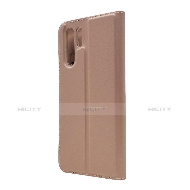 Housse Clapet Portefeuille Livre Cuir L01 pour Huawei P30 Pro Or Rose Plus