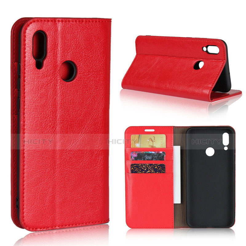 Housse Clapet Portefeuille Livre Cuir L02 pour Huawei Honor 10 Lite Rouge Plus