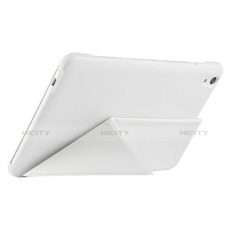 Housse Clapet Portefeuille Livre Cuir L02 pour Huawei Honor Pad 2 Blanc Plus