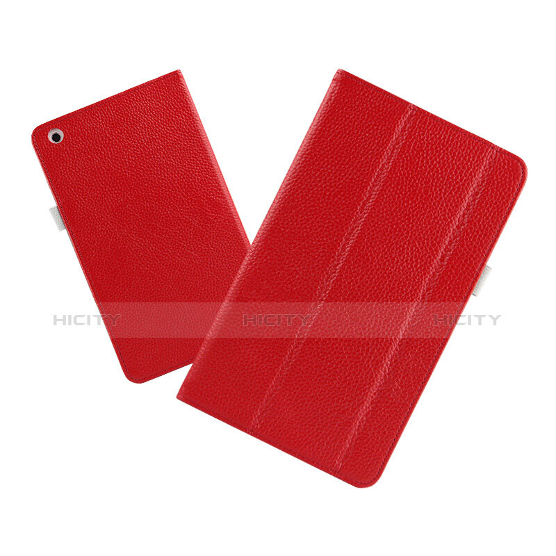 Housse Clapet Portefeuille Livre Cuir L02 pour Huawei MediaPad M3 Lite 8.0 CPN-W09 CPN-AL00 Rouge Plus