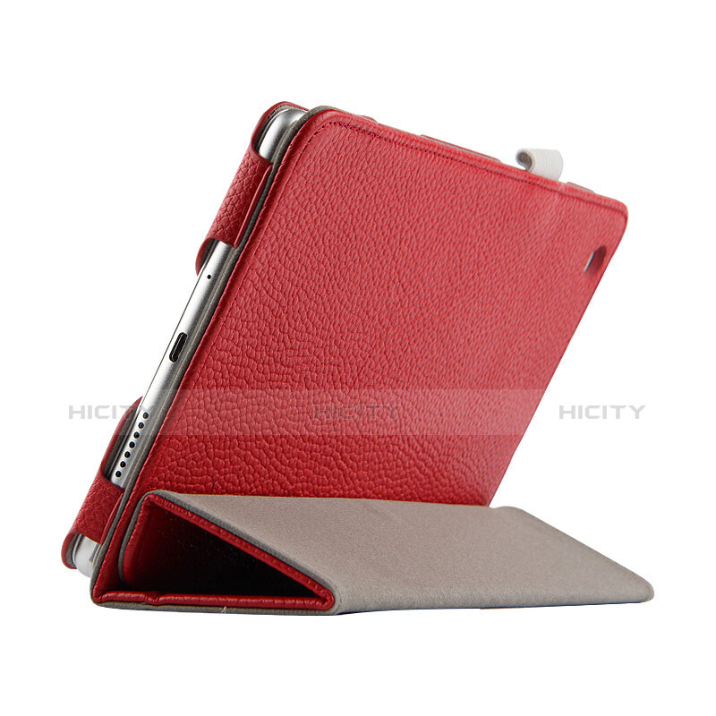 Housse Clapet Portefeuille Livre Cuir L02 pour Huawei MediaPad M3 Lite 8.0 CPN-W09 CPN-AL00 Rouge Plus