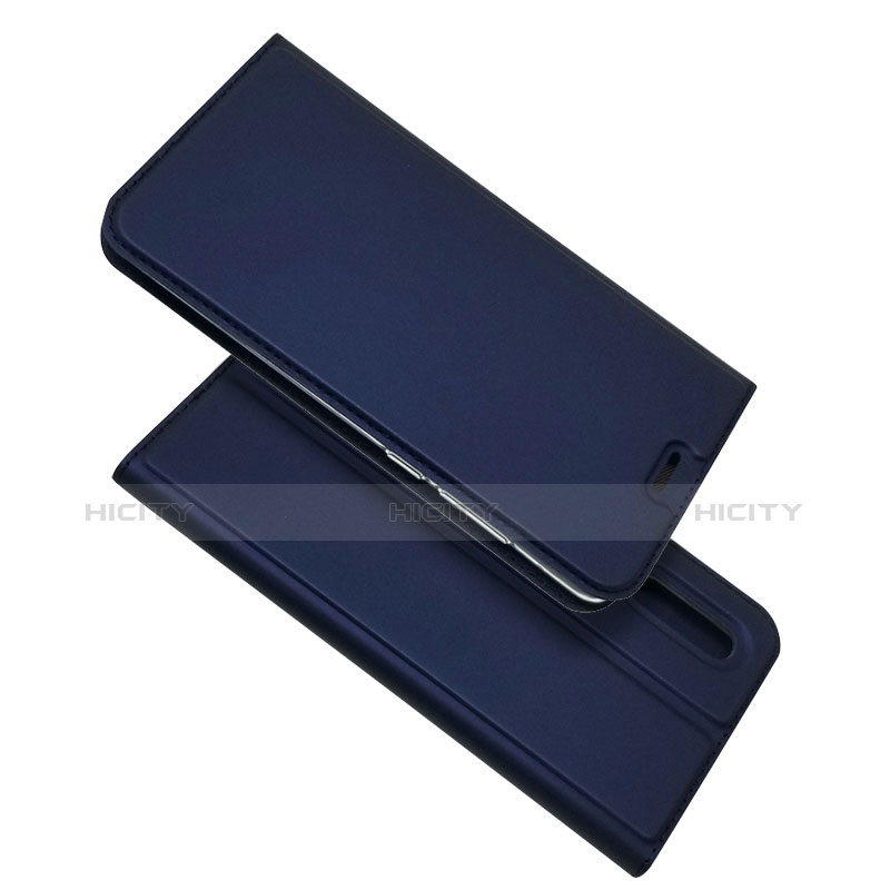 Housse Clapet Portefeuille Livre Cuir L02 pour Huawei P30 Bleu Plus