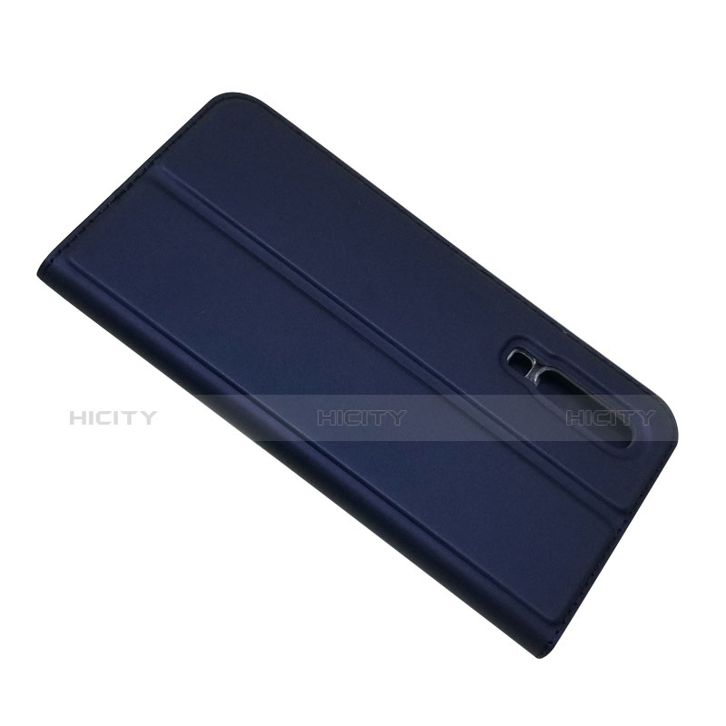 Housse Clapet Portefeuille Livre Cuir L02 pour Huawei P30 Bleu Plus