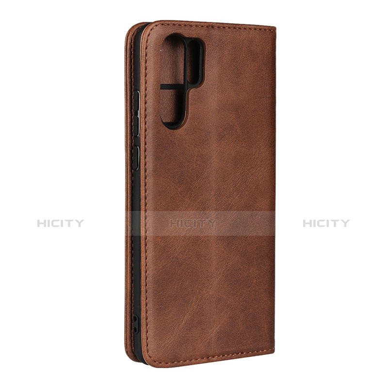 Housse Clapet Portefeuille Livre Cuir L02 pour Huawei P30 Pro Marron Plus