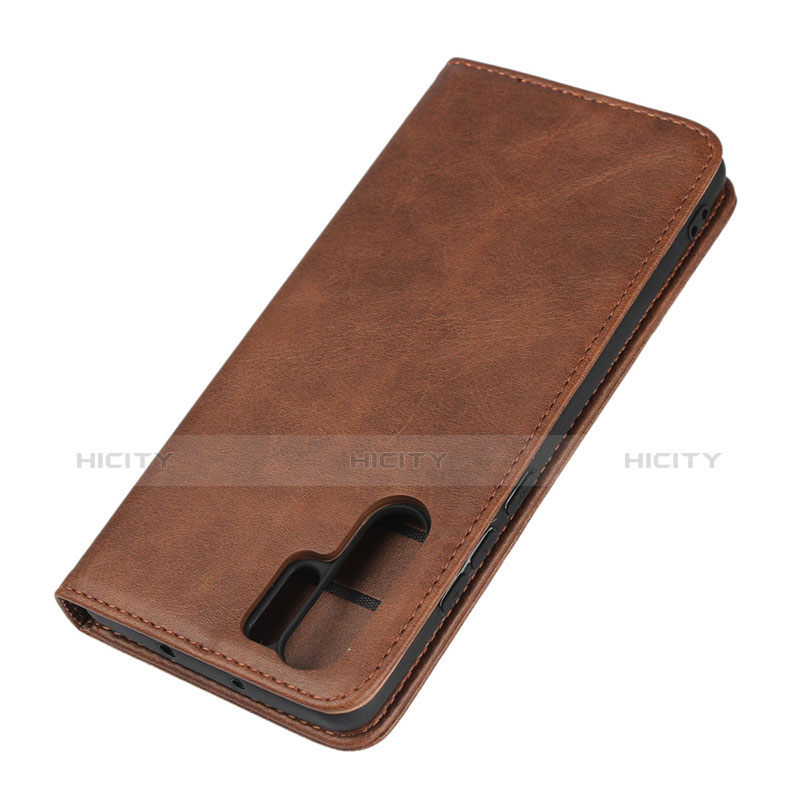 Housse Clapet Portefeuille Livre Cuir L02 pour Huawei P30 Pro Marron Plus