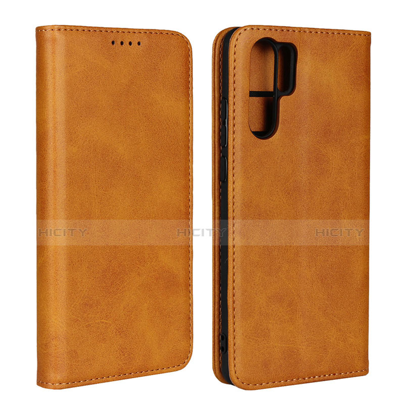 Housse Clapet Portefeuille Livre Cuir L02 pour Huawei P30 Pro New Edition Orange Plus