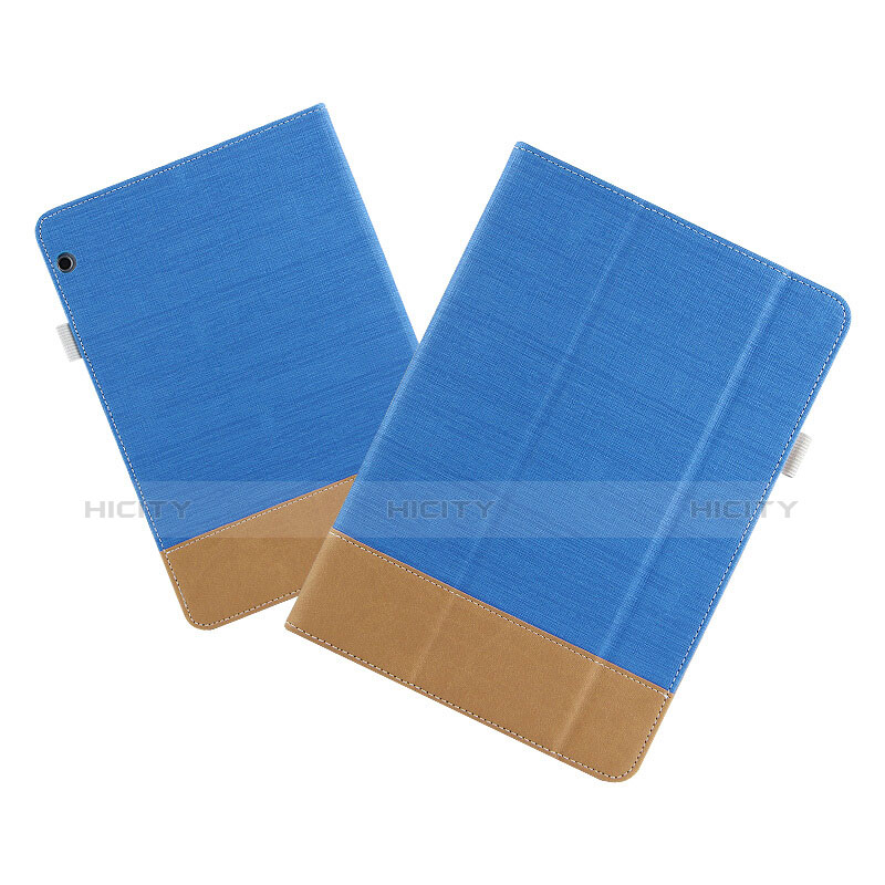 Housse Clapet Portefeuille Livre Cuir L06 pour Huawei MediaPad T3 10 AGS-L09 AGS-W09 Bleu Plus