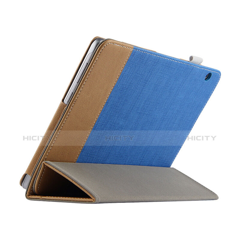 Housse Clapet Portefeuille Livre Cuir L06 pour Huawei MediaPad T3 10 AGS-L09 AGS-W09 Bleu Plus