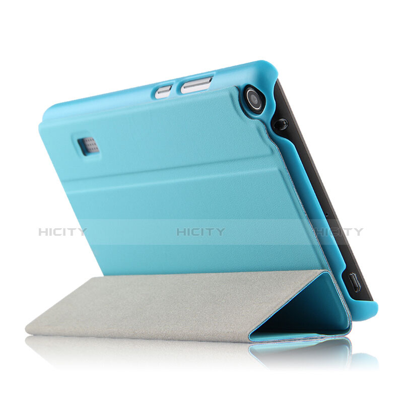 Housse Clapet Portefeuille Livre Cuir pour Huawei MediaPad T3 7.0 BG2-W09 BG2-WXX Bleu Ciel Plus