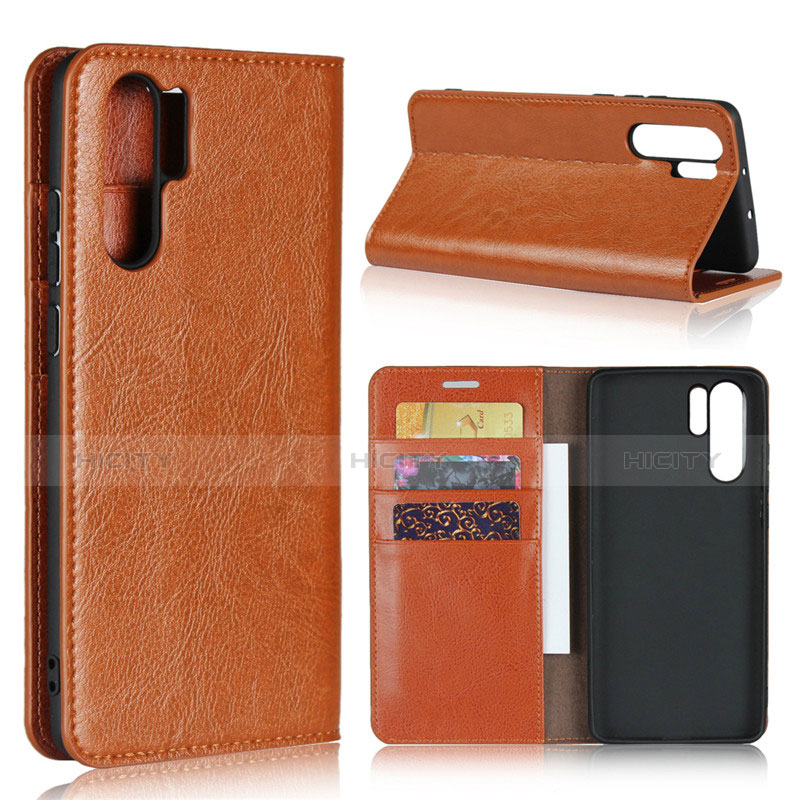 Housse Clapet Portefeuille Livre Cuir pour Huawei P30 Pro New Edition Orange Plus