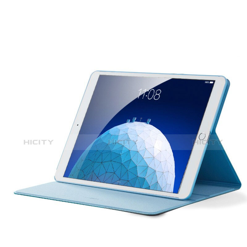 Housse Clapet Portefeuille Livre Tissu pour Apple iPad Air 3 Bleu Ciel Plus