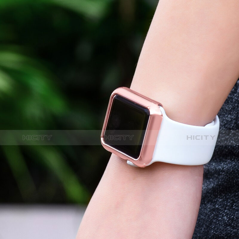 Housse Contour Luxe Aluminum Metal C03 pour Apple iWatch 3 42mm Rose Plus