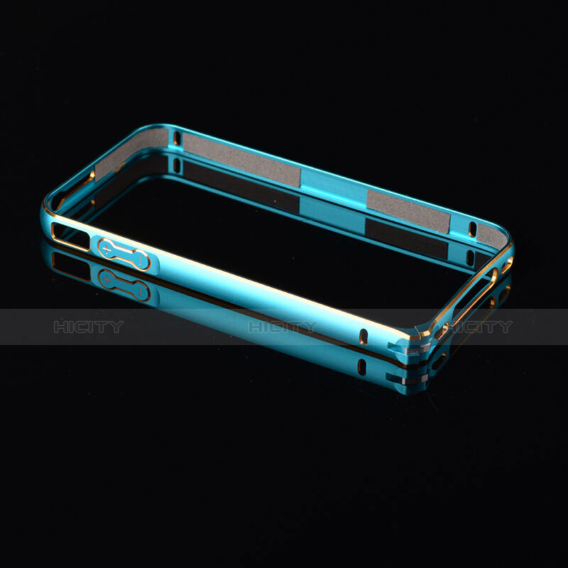 Housse Contour Luxe Aluminum Metal pour Apple iPhone 4 Bleu Ciel Plus