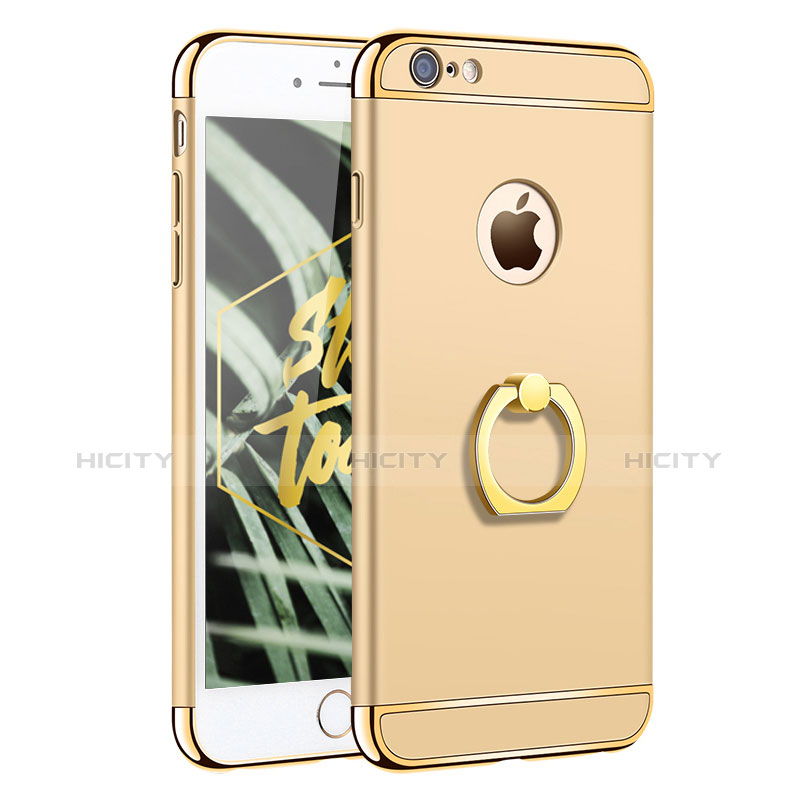 Housse Contour Luxe Metal et Plastique avec Support Bague Anneau pour Apple iPhone 6 Plus Or Plus