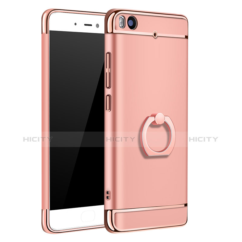 Housse Contour Luxe Metal et Plastique avec Support Bague Anneau pour Xiaomi Mi 5S Or Rose Plus