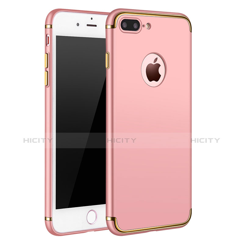 Housse Contour Luxe Metal et Plastique F02 pour Apple iPhone 7 Plus Or Rose Plus