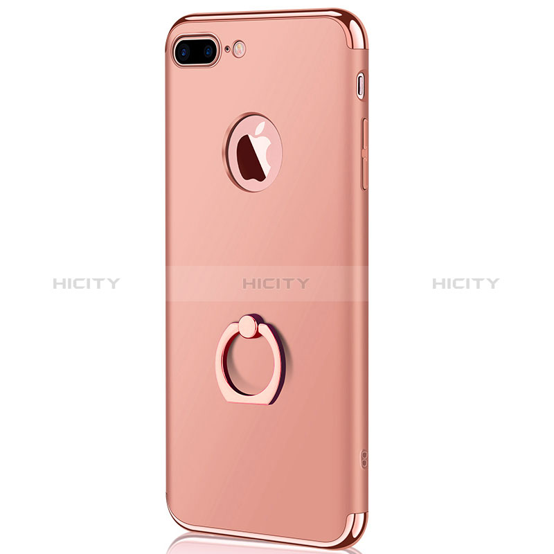 Housse Contour Luxe Metal et Plastique F04 pour Apple iPhone 8 Plus Or Rose Plus