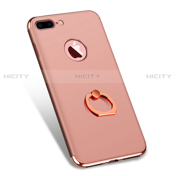 Housse Contour Luxe Metal et Plastique F04 pour Apple iPhone 8 Plus Or Rose Plus