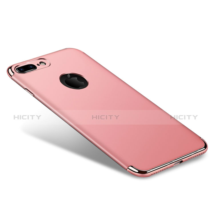 Housse Contour Luxe Metal et Plastique F05 pour Apple iPhone 8 Plus Or Rose Plus