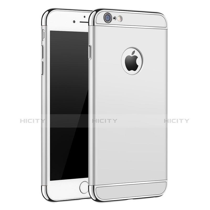 Housse Contour Luxe Metal et Plastique M01 pour Apple iPhone 6S Plus Argent Plus