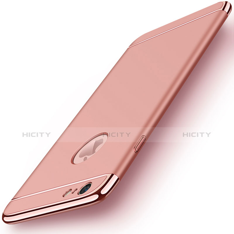 Housse Contour Luxe Metal et Plastique M01 pour Apple iPhone 6S Plus Or Rose Plus