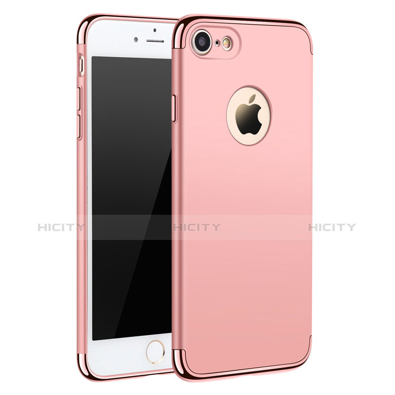 Housse Contour Luxe Metal et Plastique M01 pour Apple iPhone 8 Or Rose Plus