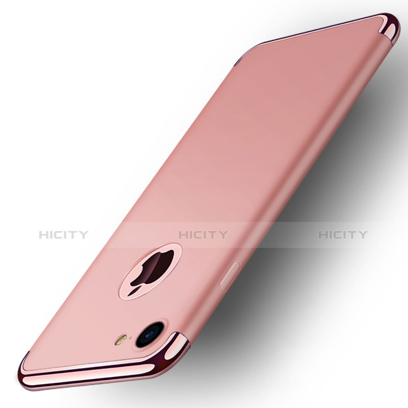 Housse Contour Luxe Metal et Plastique M02 pour Apple iPhone 7 Or Rose Plus