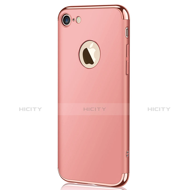 Housse Contour Luxe Metal et Plastique M02 pour Apple iPhone 7 Or Rose Plus