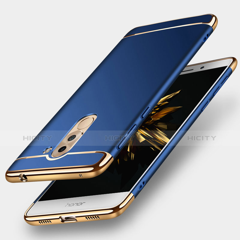 Housse Contour Luxe Metal et Plastique M02 pour Huawei Honor 6X Bleu Plus