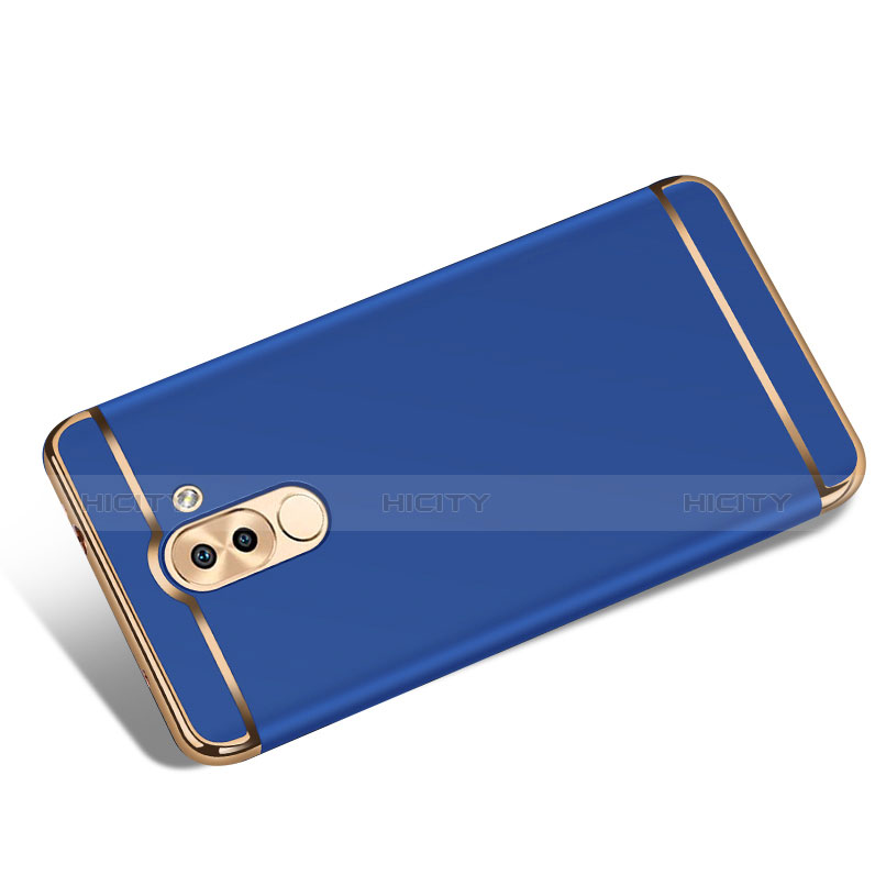 Housse Contour Luxe Metal et Plastique M02 pour Huawei Honor 6X Bleu Plus