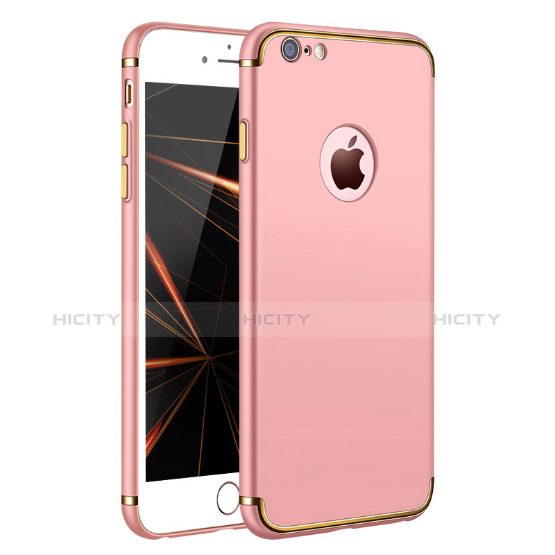 Housse Contour Luxe Metal et Plastique pour Apple iPhone 6 Plus Or Rose Plus