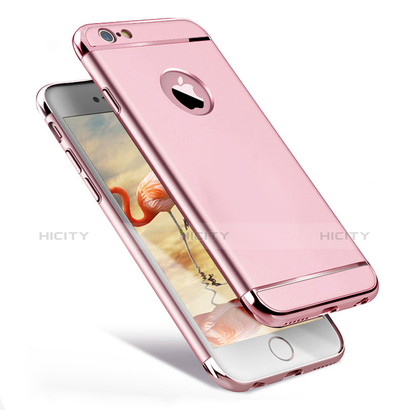Housse Contour Luxe Metal et Plastique pour Apple iPhone 6 Rose Plus