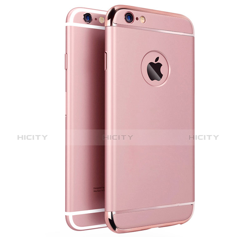 Housse Contour Luxe Metal et Plastique pour Apple iPhone 6 Rose Plus