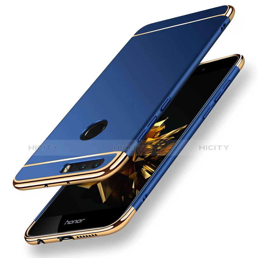 Housse Contour Luxe Metal et Plastique pour Huawei Honor 8 Bleu Plus