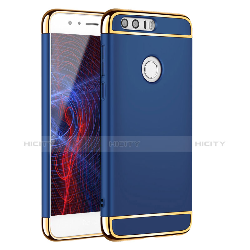 Housse Contour Luxe Metal et Plastique pour Huawei Honor 8 Bleu Plus