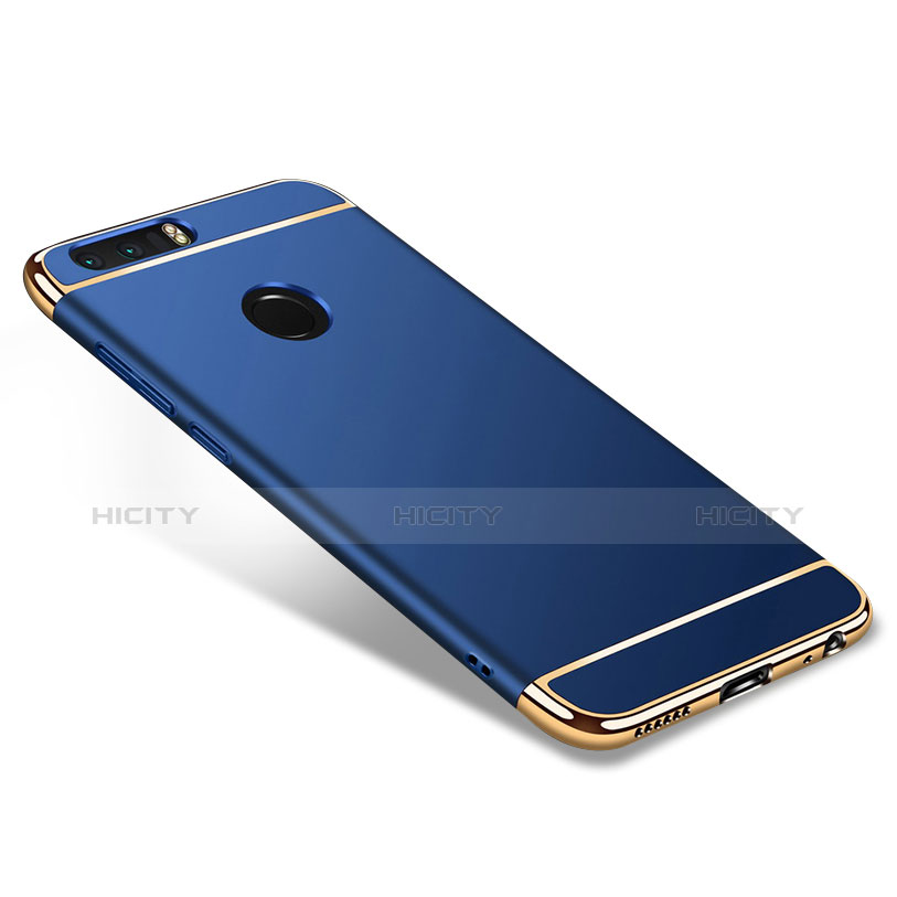 Housse Contour Luxe Metal et Plastique pour Huawei Honor 8 Bleu Plus