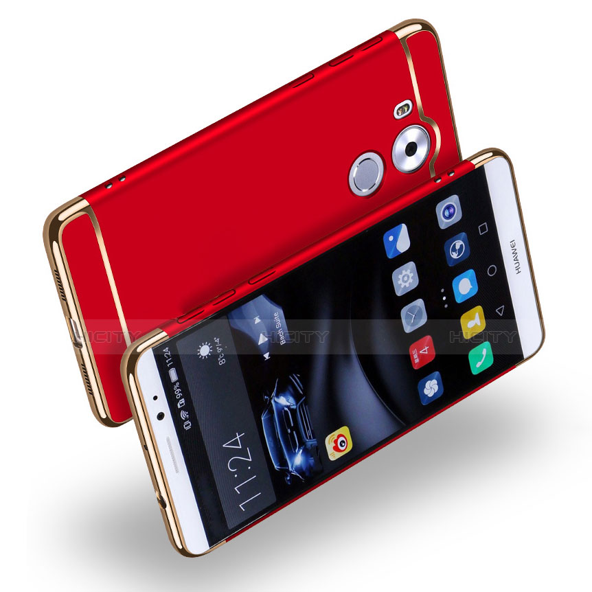 Housse Contour Luxe Metal et Plastique pour Huawei Mate 8 Rouge Plus