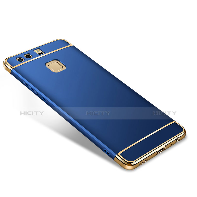 Housse Contour Luxe Metal et Plastique pour Huawei P9 Bleu Plus