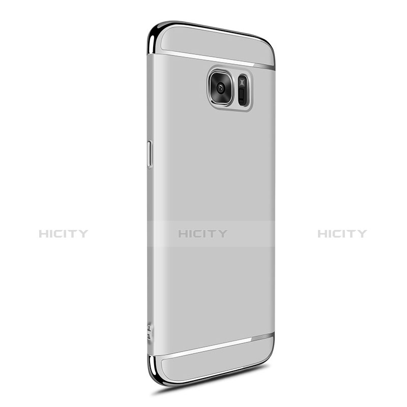 Housse Contour Luxe Metal et Plastique pour Samsung Galaxy S7 Edge G935F Argent Plus