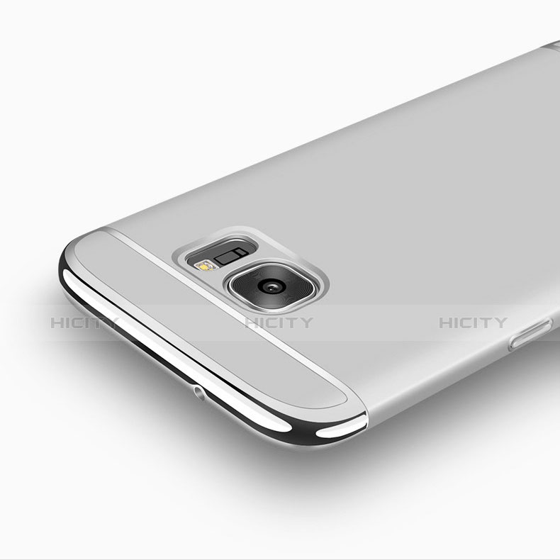 Housse Contour Luxe Metal et Plastique pour Samsung Galaxy S7 Edge G935F Argent Plus