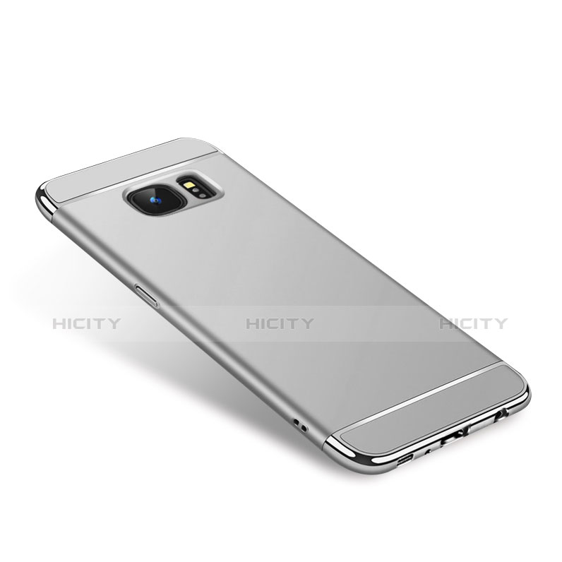 Housse Contour Luxe Metal et Plastique pour Samsung Galaxy S7 Edge G935F Argent Plus