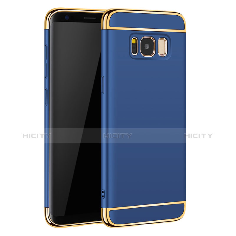 Housse Contour Luxe Metal et Plastique pour Samsung Galaxy S8 Bleu Plus