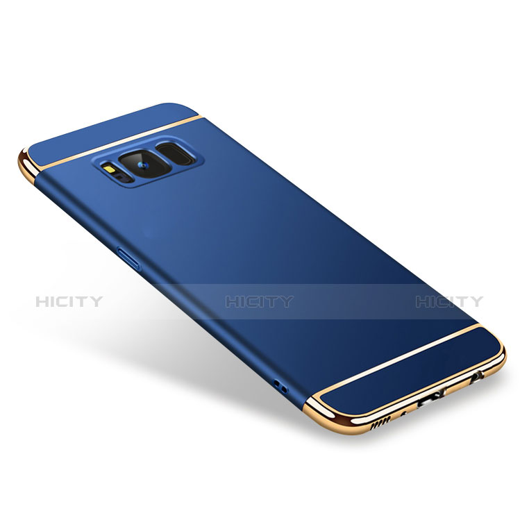 Housse Contour Luxe Metal et Plastique pour Samsung Galaxy S8 Bleu Plus